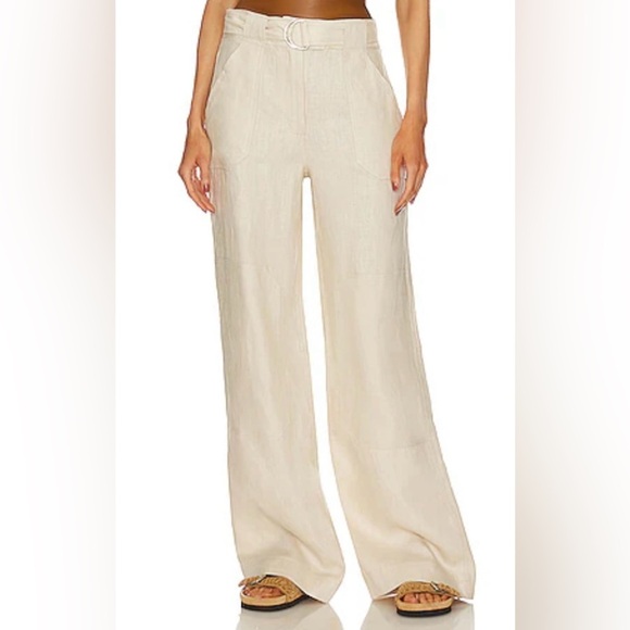 GRLFRND NWT SIZE M The
Linen Cargo Pant - Cream Wide-Leg Pants - Picture 1 of 6